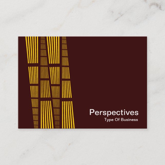 Perspectives v2 - Amber and White on Dark Brown Business Card (Front)
