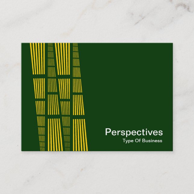 Perspectives v2 - Amber and White on Dark Green Business Card (Front)