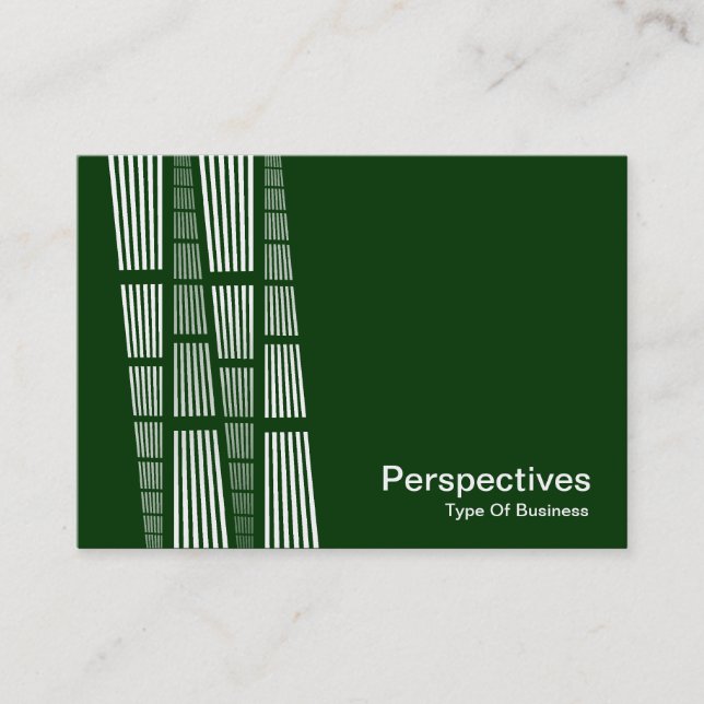 Perspectives v2 - White on Dark Green Business Card (Front)