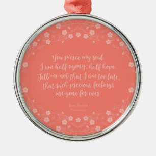 Persuasion Jane Austen Floral Love Letter Quote Metal Tree Decoration