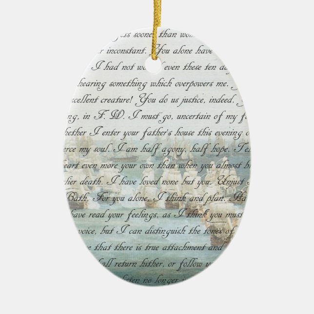Persuasion Letter customisable Ceramic Tree Decoration (Front)