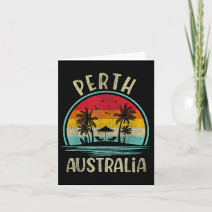 Perth Australia Beach Palm Tree Family Summer Vaca Card