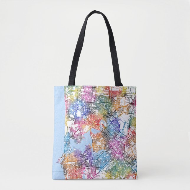 Perth Australia City Map Tote Bag (Front)