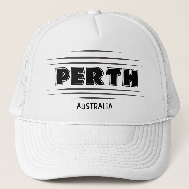 Perth  Australia City Sign Trucker Hat (Front)