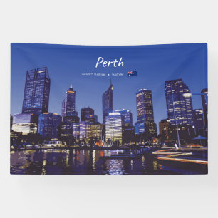 Perth, Australia - City Skyline Night Banner