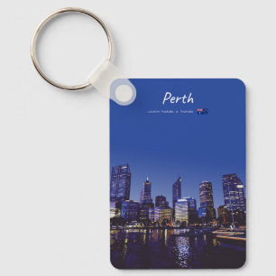 Perth, Australia - City Skyline Night Classic Key Ring