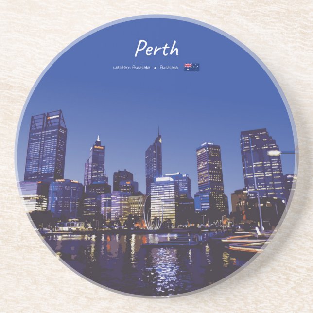 Perth, Australia - City Skyline Night Coaster (Front)