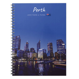 Perth, Australia - City Skyline Night Notebook
