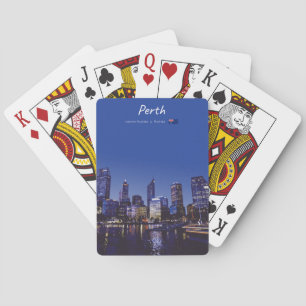 Perth, Australia - City Skyline Night Playing Cards