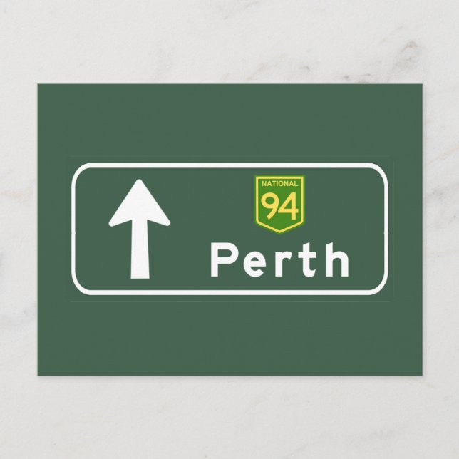 Perth, Australia Road Sign Postcard (Front)