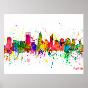 Perth Australia Skyline Poster