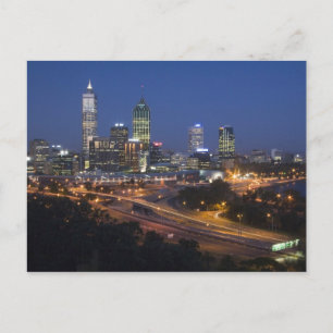 Perth, Australia. View of downtown Perth from Postcard