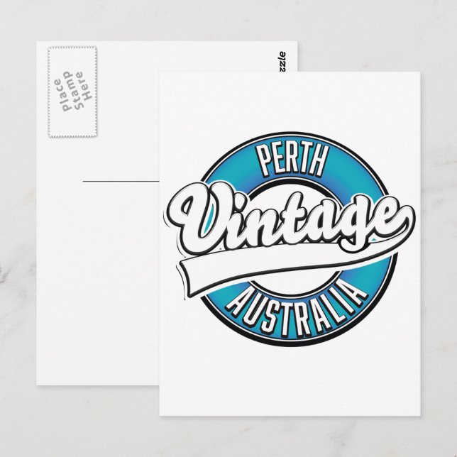 Perth Australia vintage logo Postcard (Front/Back)