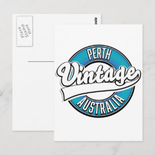 Perth Australia vintage logo Postcard