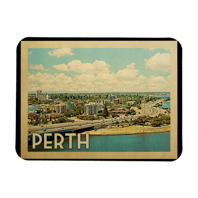 Perth Australia Vintage Travel Magnet (Horizontal)