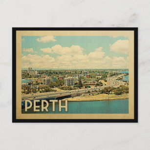 Perth Australia Vintage Travel Postcard