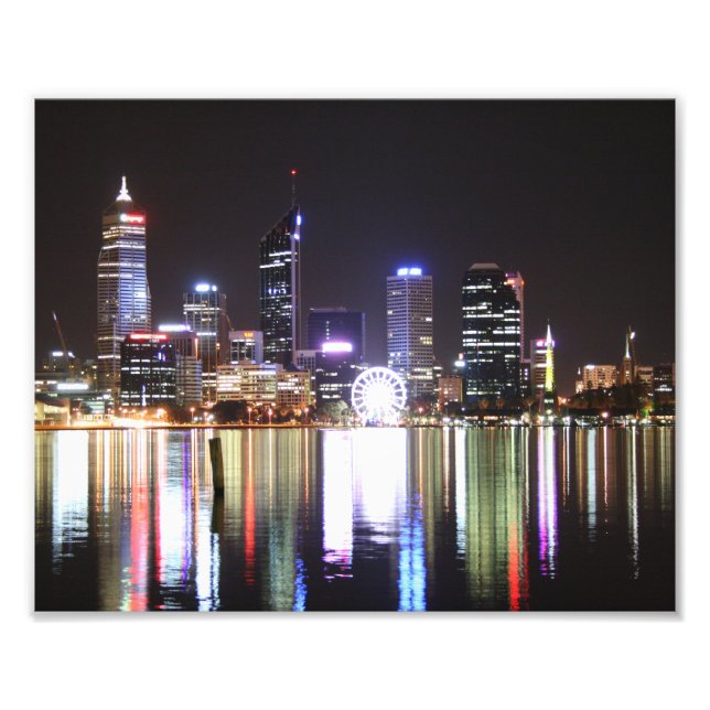Perth City, Night Skyline, Austraila 10 x 8- Print (Front)