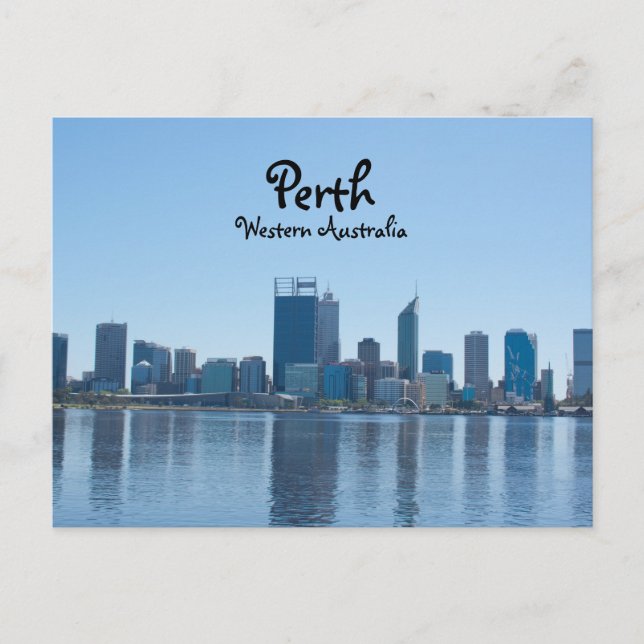 Perth City Skyline at Daytime Postcard (Front)