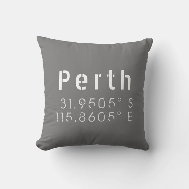 Perth Latitude Longitude Cushion (Front)