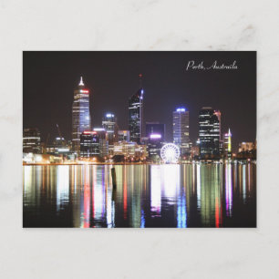 Perth Night Skyline - Postcard