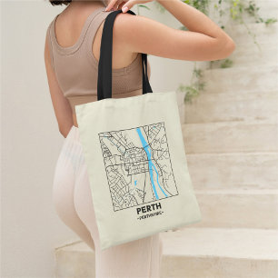 Perth, Scotland City Map Tote Ba Bag