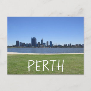perth skyline water postcard