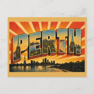 Perth Western Australia Riverside City Art Postcard
