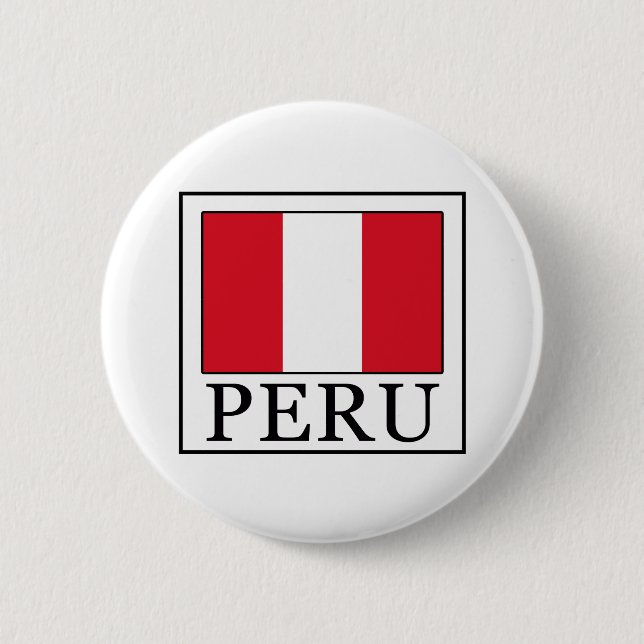 Peru 6 Cm Round Badge (Front)