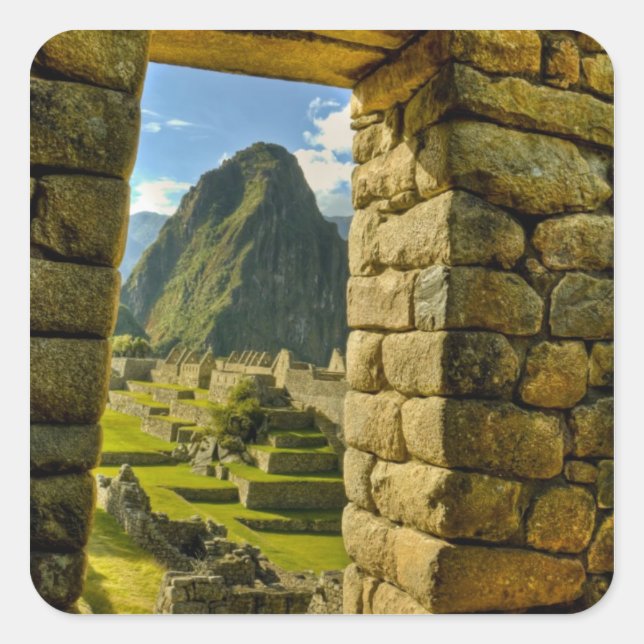 Peru, Andes, Andes Mountains, Machu Picchu, Square Sticker (Front)