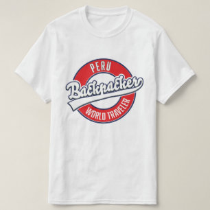 Peru backpacker world traveller logo. T-Shirt