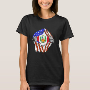 Peru Chest USA Peruvian Flag Peruvian Pride Peruvi T-Shirt