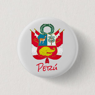 Peru Coat of Arms 3 Cm Round Badge