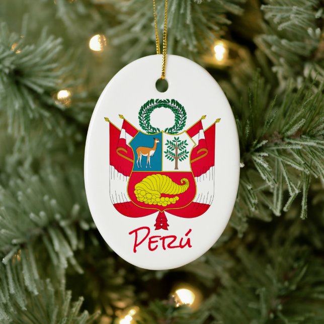 Peru Coat of Arms Ceramic Ornament (Tree)