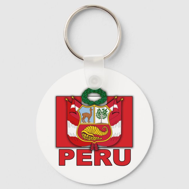 Peru Coat of Arms Key Ring (Front)