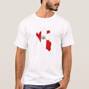 peru country flag shape map symbol T-Shirt