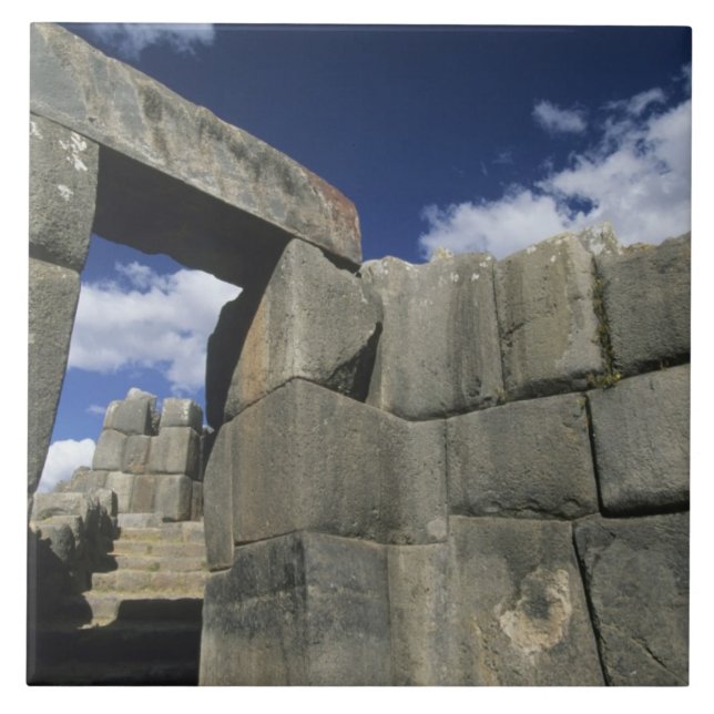 Peru, Cuzco, Sacsayhuaman fortress, good example Ceramic Tile (Front)