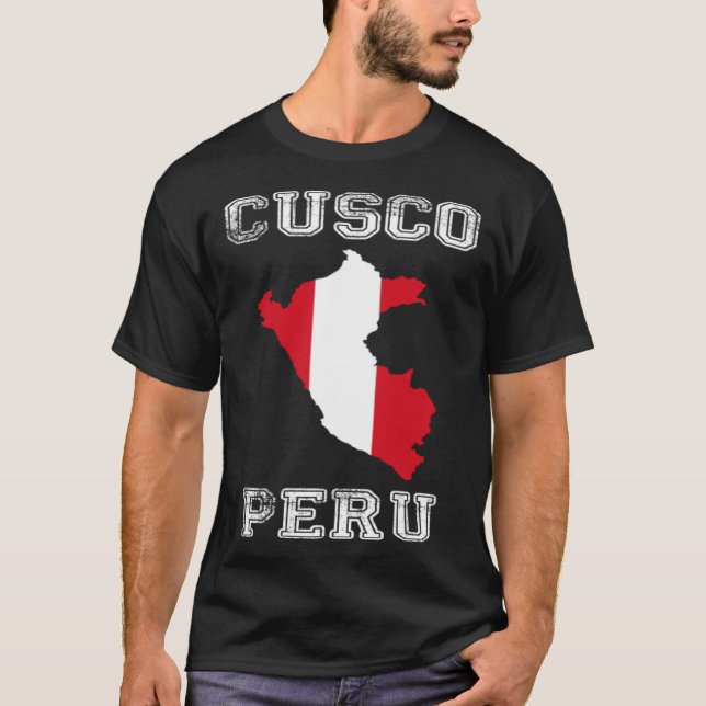 Peru Distressed Flag Cusco Pride T-Shirt (Front)