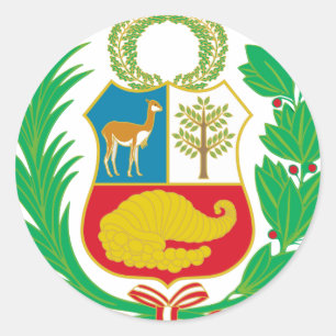 Peru - Escudo Nacional (National Emblem) Classic Round Sticker