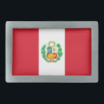 Peru Flag Belt Buckle<br><div class="desc">Patriotic flag of Peru.</div>