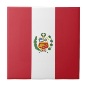 Peru flag ceramic tile