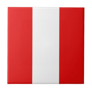 Peru Flag Ceramic Tile