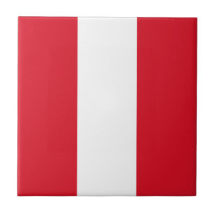 Peru Flag Ceramic Tile