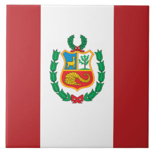 Peru Flag Ceramic Tile