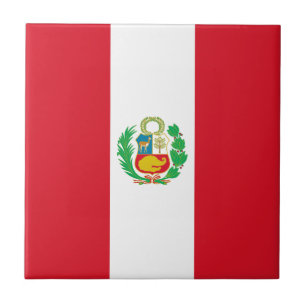 Peru Flag Ceramic Tile