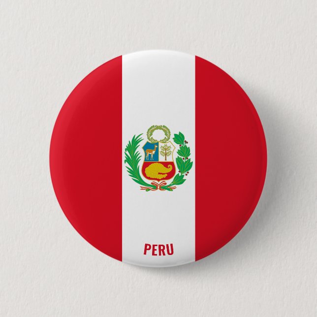 Peru Flag Charming Patriotic 6 Cm Round Badge (Front)