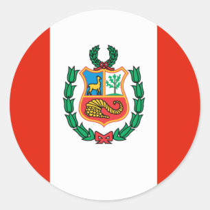 Peru Flag Classic Round Sticker