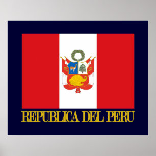 Peru Flag & COA Poster