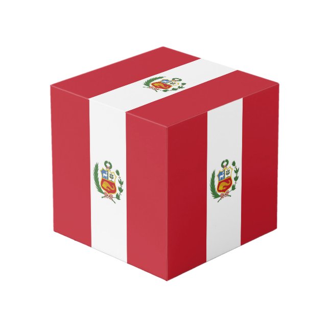 Peru flag cube (Front Angled)