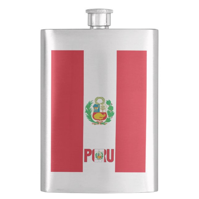 Peru Flag Elegant Patriotic Flask (Front)