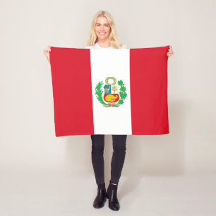 Peru Flag Fleece Blanket